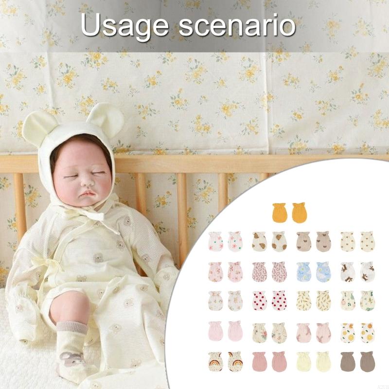 Skincare Newborn - 1 çift Yenidoğan Pamuk Eldivenler Elastik