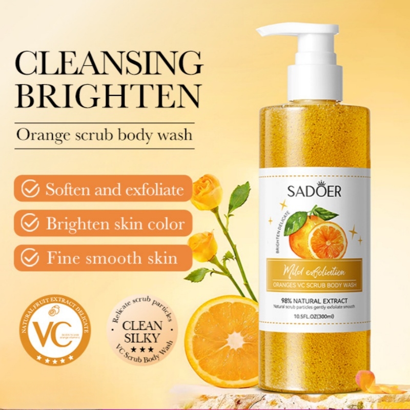 Skincare Ingredients - 300ml Portakal Vücut Peelingi Duş Jeli,