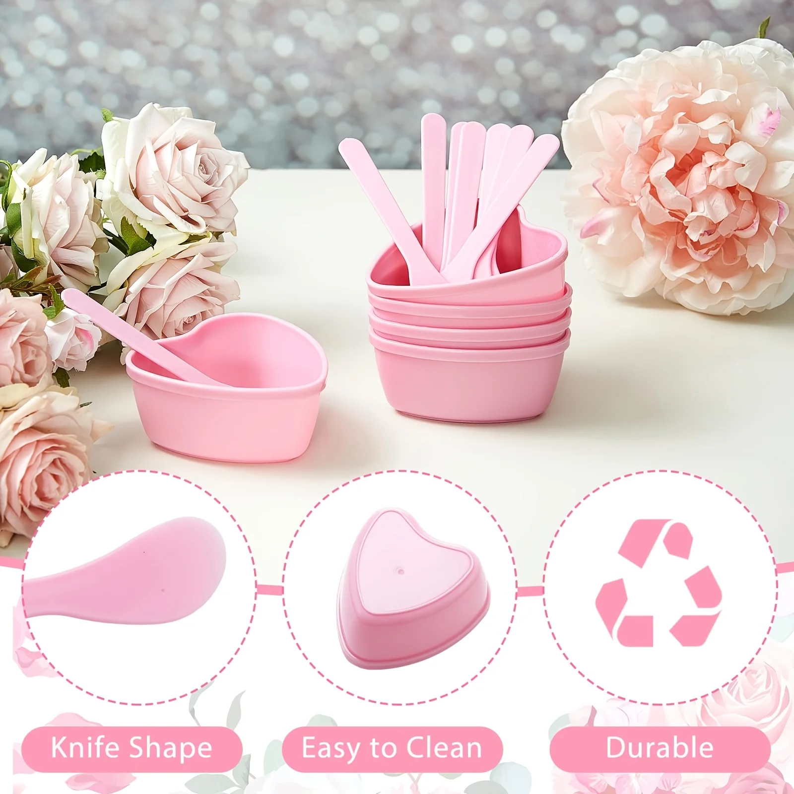 6 parçalı Pembe Kalp Şeklinde  - Skincare Indonesia incelemesi ve fiyatı